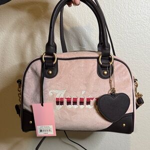 NWT Juicy Couture Pink and Brown Retro Vibe Satchel